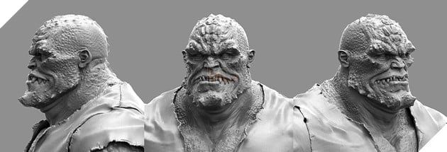 Những mẫu thiết kế khác nhau của Killer Croc trong dự án không thành