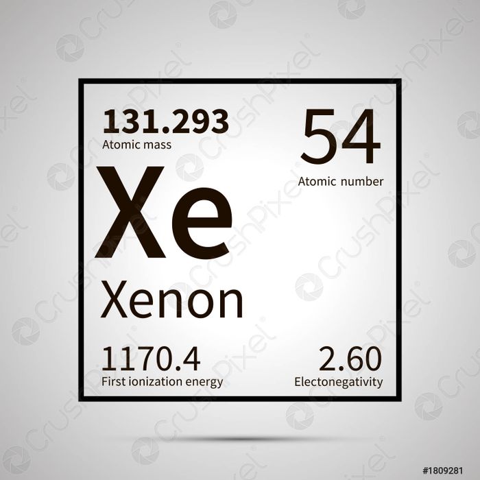 Xenon - vị trí thứ 8 trong bảng xếp hạng độ âm điện