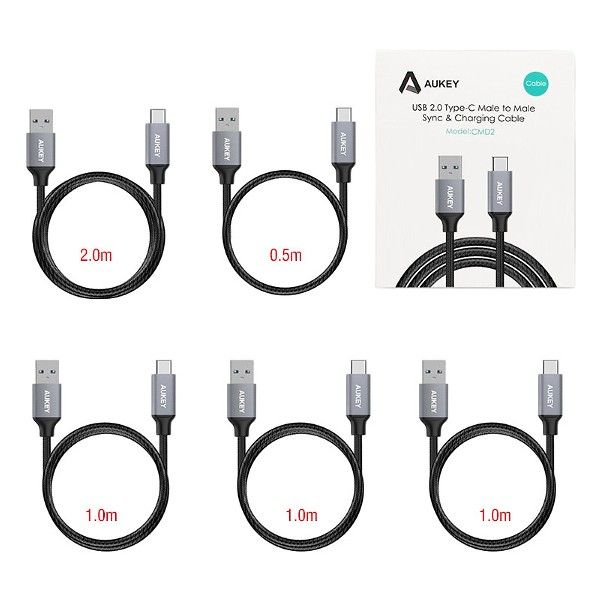 Hình ảnh chân thực cáp sạc Aukey bản quốc tế