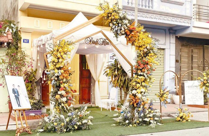Không gian tiệc cưới lộng lẫy do Thảo My Wedding thiết kế