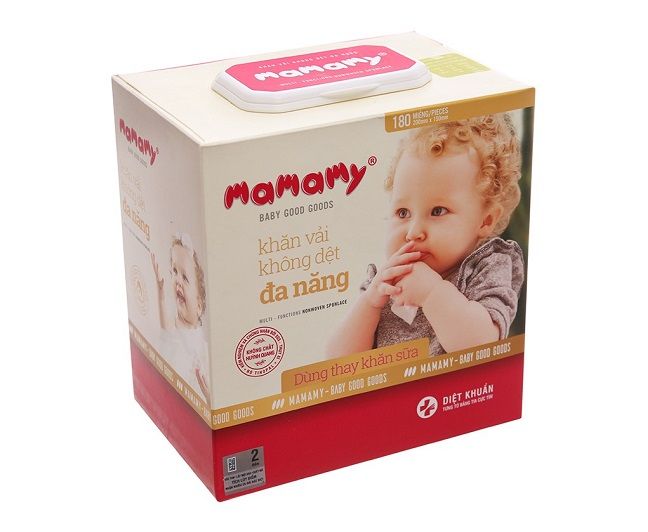 Hình ảnh thực tế khăn vải khô Mamamy - Thiết kế tinh tế, chất liệu mềm mại an toàn cho làn da bé