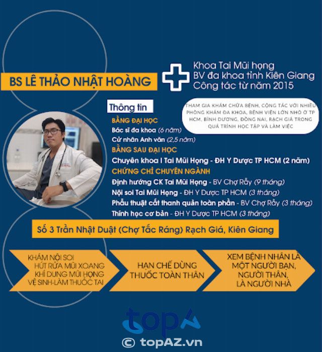 chuyên gia Tai Mũi Họng uy tín tại Rạch Giá