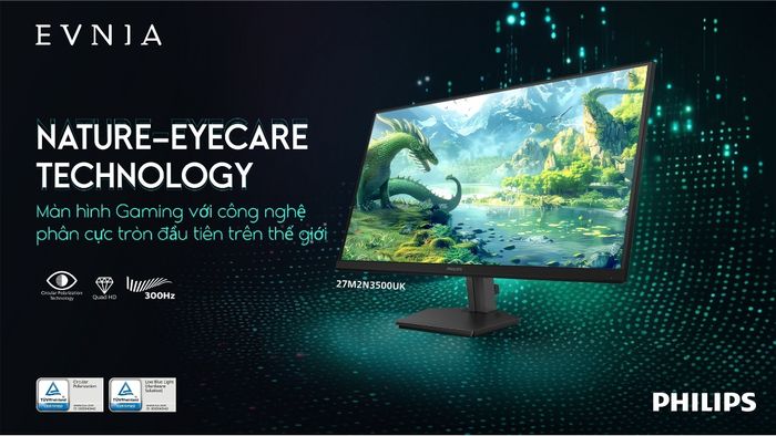 Tấm nền phân cực tròn độc quyền là điểm nhấn công nghệ trên màn hình Evnia 27M2N3500UK