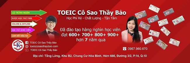 Trung tâm luyện thi TOEIC Cô Sao Thầy Bảo - Nơi chắp cánh ước mơ chinh phục điểm số TOEIC mơ ước.