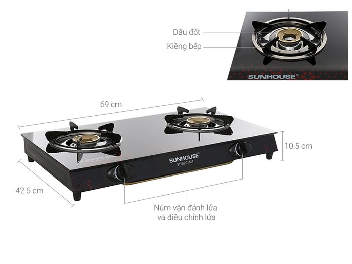 Bếp gas Sunhouse - Thiết kế sang trọng, công nghệ vượt trội