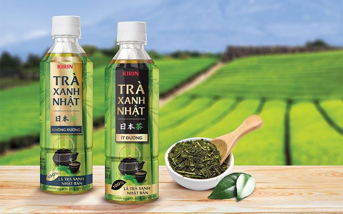 Hình ảnh thực tế trà xanh Kirin chính hãng