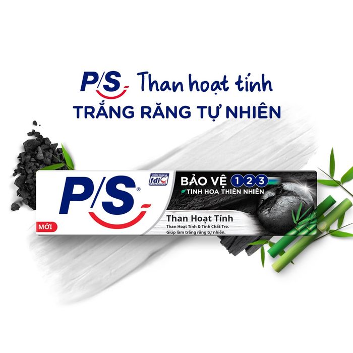 Hình ảnh chân thực Kem P/S Bảo Vệ 123 Than Hoạt Tính - Phiên bản làm trắng vượt trội