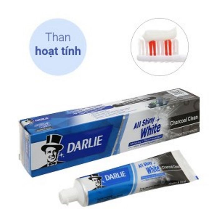 Hình ảnh thực tế kem Darlie All Shiny White phiên bản than hoạt tính