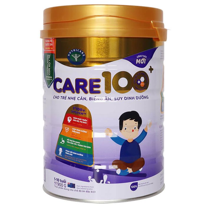 Hình ảnh sữa Care 100+ - giải pháp dinh dưỡng cho trẻ biếng ăn