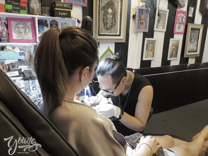 Hình ảnh studio sáng tạo tại 16Ink Young Tattoo
