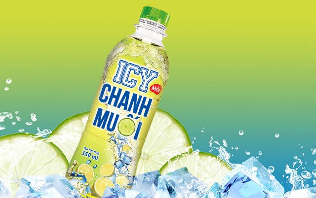 Hình ảnh chai Nước chanh muối Icy góc cận cảnh