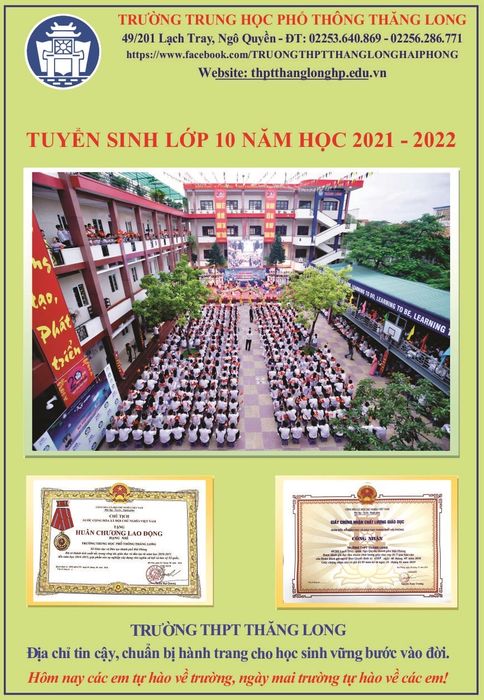 Hình ảnh đặc sắc về Trường THPT Thăng Long - biểu tượng giáo dục chất lượng tại Hải Phòng với khuôn viên xanh mát và cơ sở vật chất hiện đại