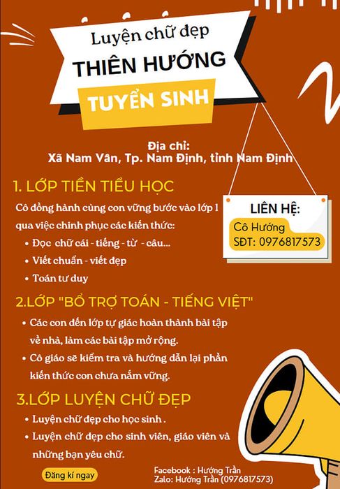 Hình ảnh Luyện chữ đẹp Thiên Hướng 1