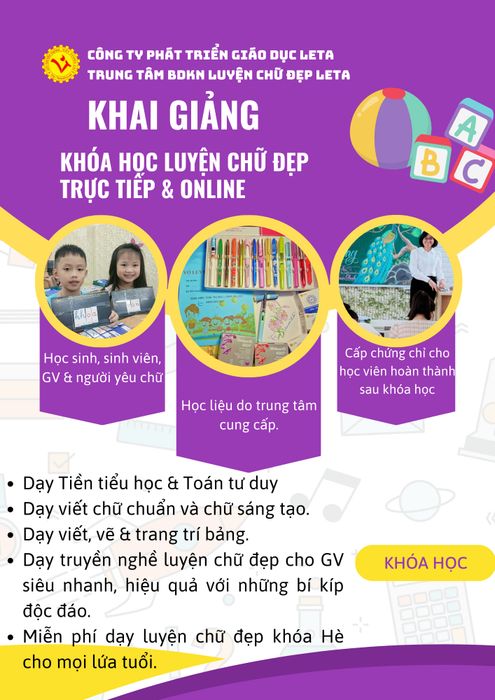Hình ảnh Trung tâm BDKN luyện chữ đẹp LeTa 1