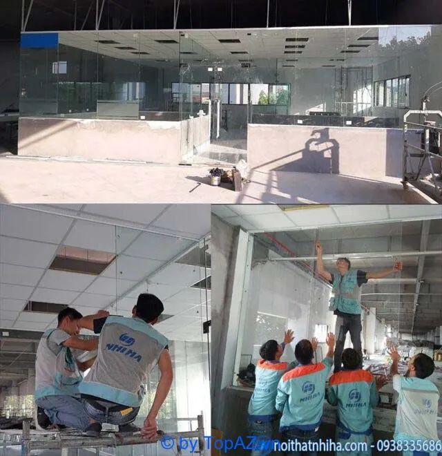 Dịch vụ thi công vách kính cường lực Hà Nội chuyên nghiệp, đẳng cấp