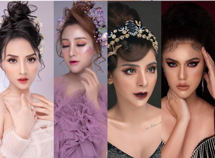 Học viên thực hành kỹ thuật trang điểm chuyên nghiệp tại Dung Đỗ Makeup