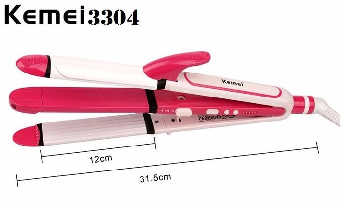 Hình ảnh Máy làm tóc đa năng 3in1 duỗi uốn bấm KEMEI KM-3304 - Phiên bản 1