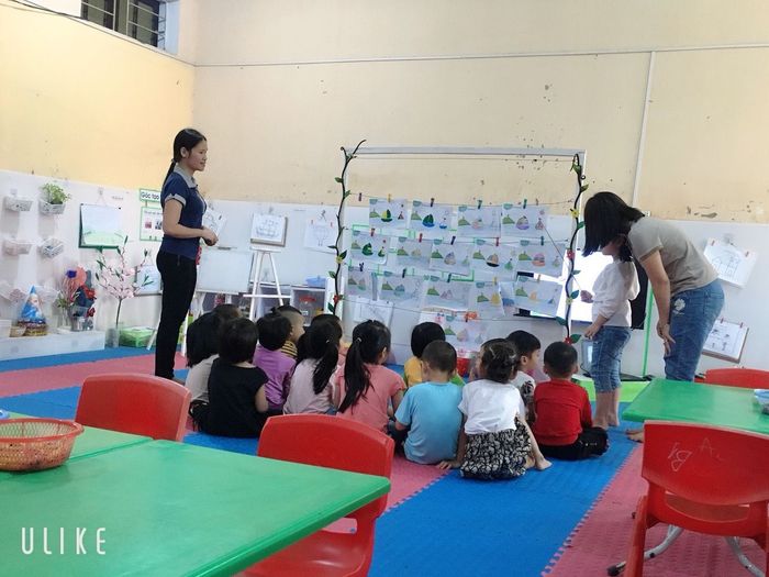 Hình ảnh tươi sáng về khuôn viên Trường Mầm non Võng Xuyên A