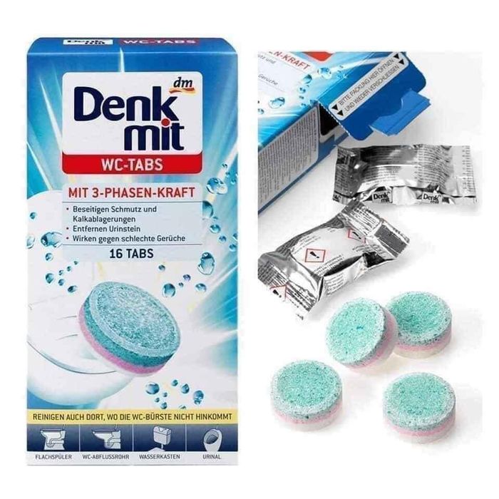 Hình ảnh thực tế viên tẩy Denkmit WC Tabs