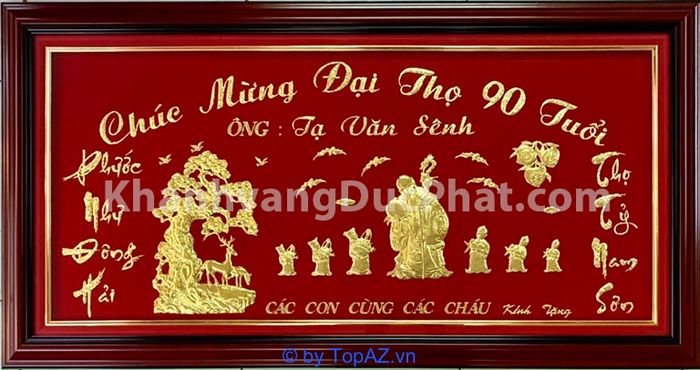 Khánh vàng mừng thọ – món quà đẹp đẽ, tinh xảo đầy ý nghĩa.