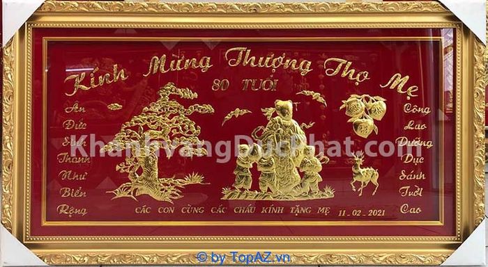 Khánh vàng mừng thọ – món quà ý nghĩa không thể thiếu trong dịp lễ mừng thọ, mang đậm tình cảm và sự trân trọng.