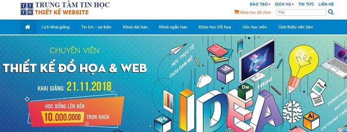 Vinh dự nằm trong TOP 10 trung tâm đào tạo thiết kế - lập trình web uy tín nhất TP.HCM (Theo đánh giá của Trung tâm Tin học).
