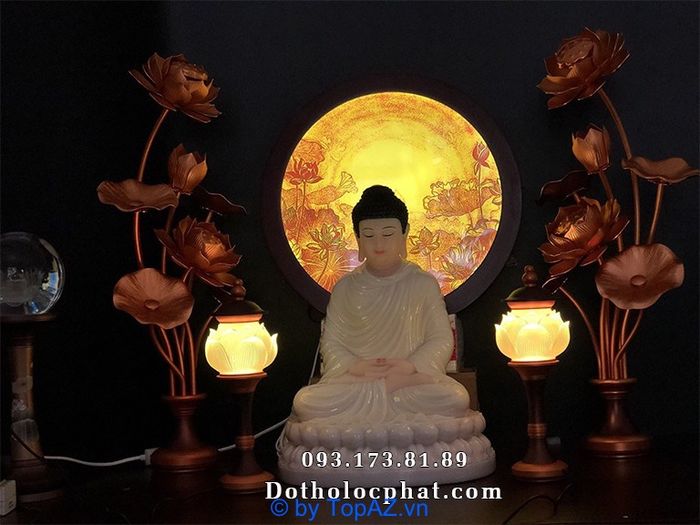 Tượng Phật Thích Ca Màu Trắng Cao 40cm – Tinh Hoa Nghệ Thuật Từ Dotholocphat.com