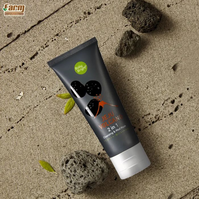 Mặt Nạ Bùn Khoáng Núi Lửa Baby Bright Jeju Volcano 2in1 Cleasing & Mud Mask - Hình ảnh 2
