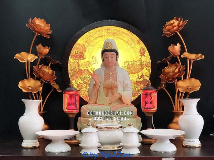 Thiết kế trọn bộ bàn thờ Phật Quan Âm tinh tế tại Đồ Thờ Lộc Phát