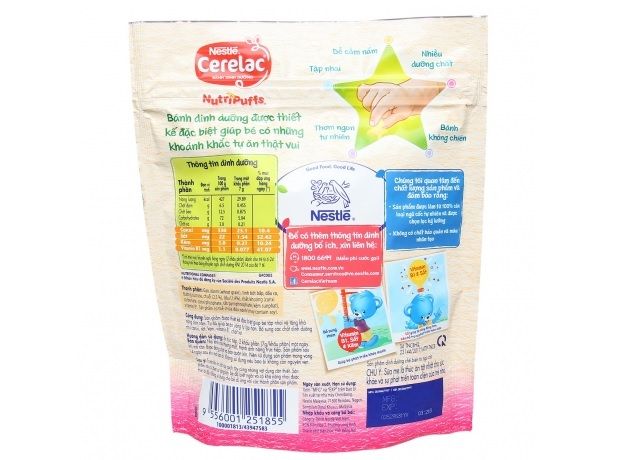 Hình ảnh bánh ăn dặm Nestlé Cerelac Nutripuffs (ảnh 2)