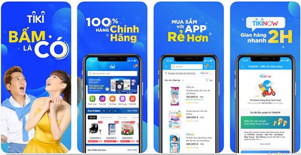 Giao diện mua sắm trên Tiki