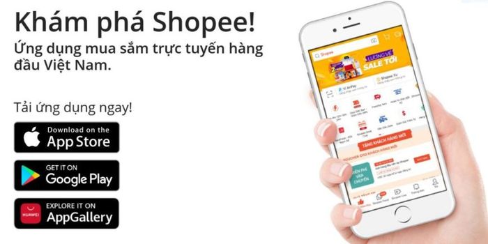 Giao diện mua sắm bắt mắt trên Shopee