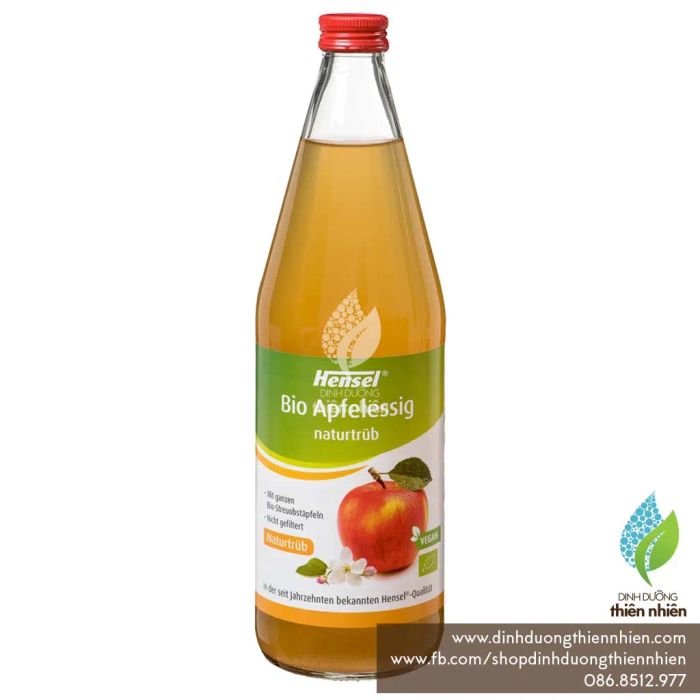 Giấm táo hữu cơ Hensel Organic Apple Cider Vinegar ảnh 1
