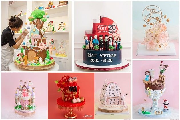 Một số mẫu bánh sinh nhật thiết kế riêng theo yêu cầu tại Art Cakes.