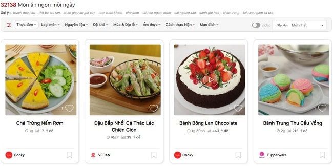 Trang web dạy nấu ăn Cooky