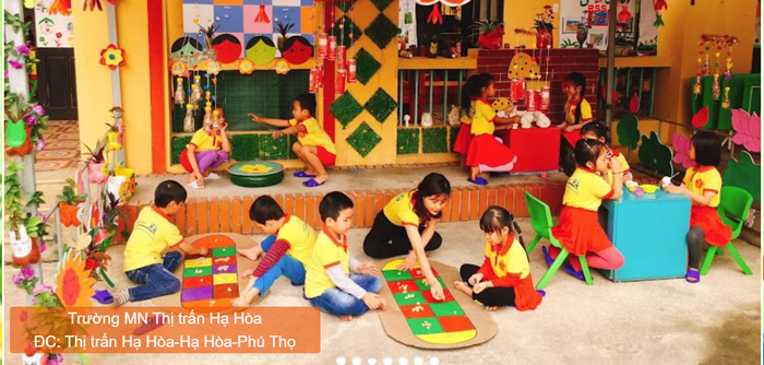 Hoạt động học tập vui nhộn của các bé tại Trường Mầm Non Thị trấn Hạ Hòa