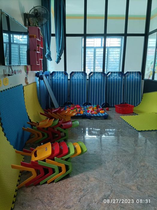 Khuôn viên xanh mát tại Mầm Non Kim Đồng