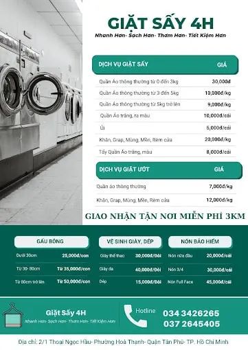 Giặt Sấy 4H - Chất lượng tạo nên uy tín
