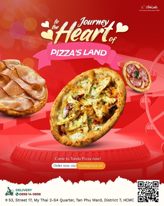 Những chiếc pizza thủ công vàng ươm tại Tonda Pizza Vietnam