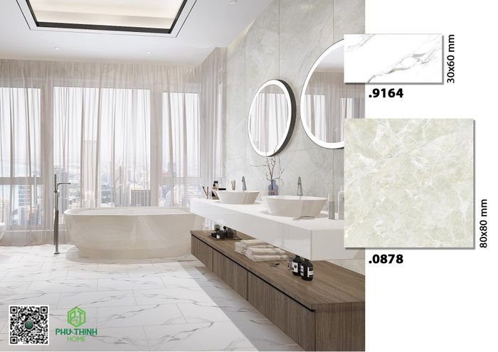 Bộ sưu tập gạch men đẳng cấp tại showroom Phú Thịnh Home