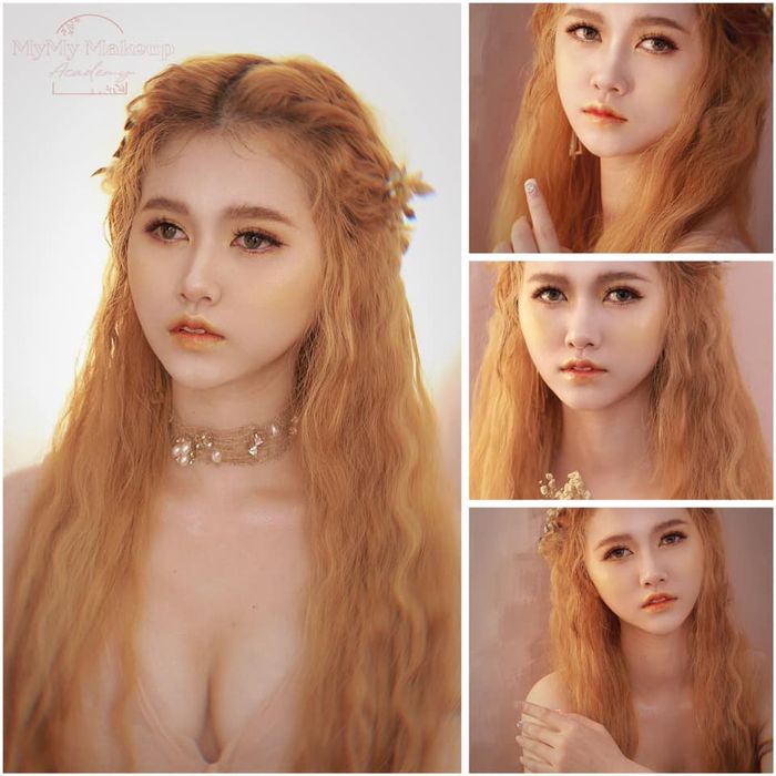 Hình ảnh thực hành trang điểm chuyên nghiệp tại MyMy Makeup Academy