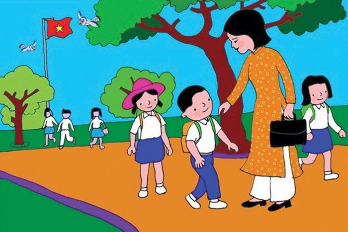 Hình ảnh minh họa: Ngày đầu tiên đến trường đầy cảm xúc (Nguồn: internet)