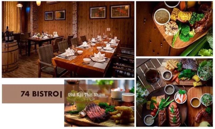 Không gian sang trọng tại 74 Bistro