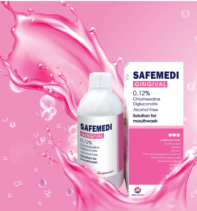 Hình ảnh chai nước súc miệng Safemedi Gingival chính hãng