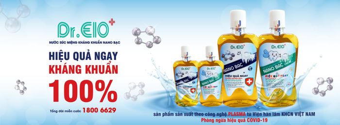Hình ảnh minh họa nước súc miệng Dr.Elo công nghệ nano bạc phiên bản mới