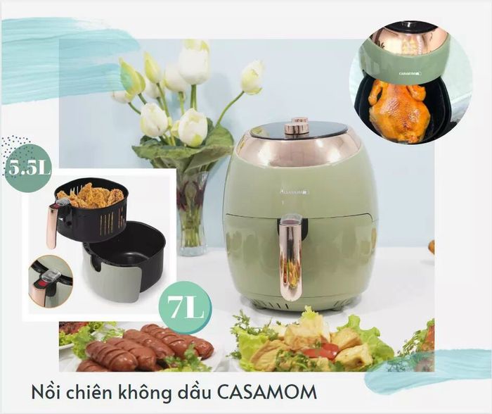 Hình ảnh thực tế nồi chiên không dầu Casamom trong không gian bếp hiện đại