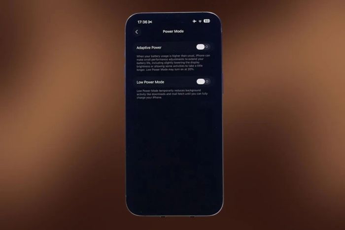 hướng dẫn kích hoạt adaptive power trên ios 26 1