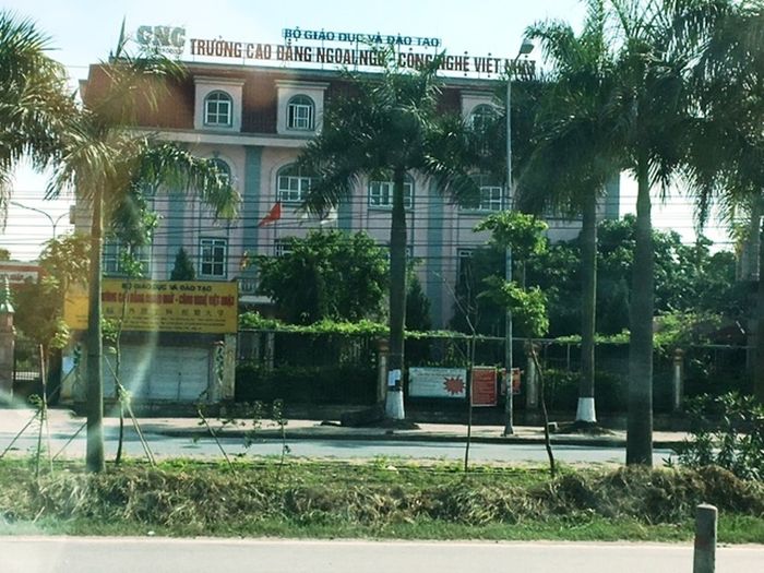 Khuôn viên xanh mát của Cao đẳng Ngoại ngữ - Công nghệ Việt Nhật