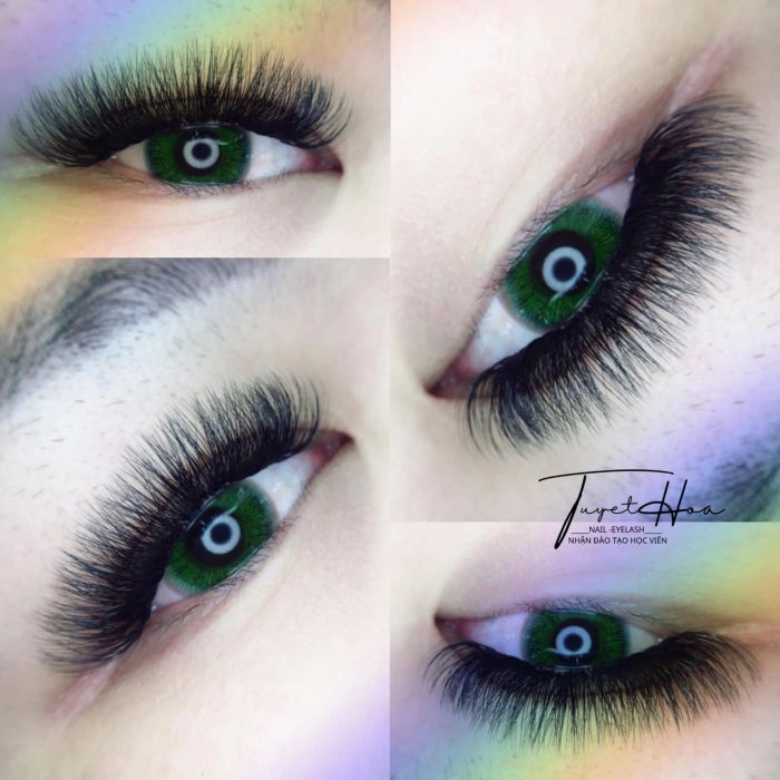 Hình ảnh thực tế nối mi nghệ thuật tại Tuyết Hoa Eyelash