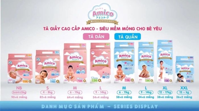 Hình ảnh Bỉm Amico - Tã Amico phiên bản 2